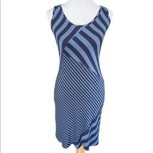 Athleta sporty asymmetrical stripe dress